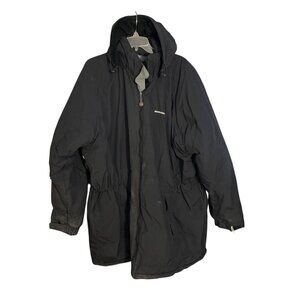 McDonalds Black Hooded Winter Parka Jacket 3XL Reflective Strip Waterproof Coat